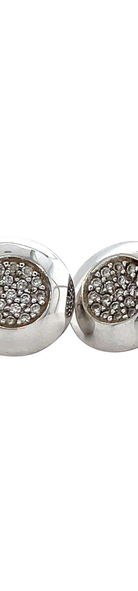 Vintage 14K White Gold Stud Earrings with Diamond